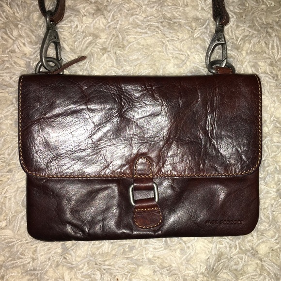 Handbags - JACK GEORGE Brown Leather Crossbody Purse Wallet